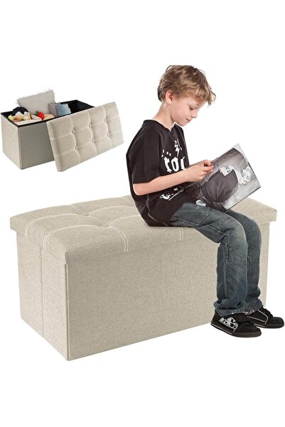 Winsoyya Ottoman Storage Box, Storage Stool, Foldable Storage Boxes, Toy Stor...