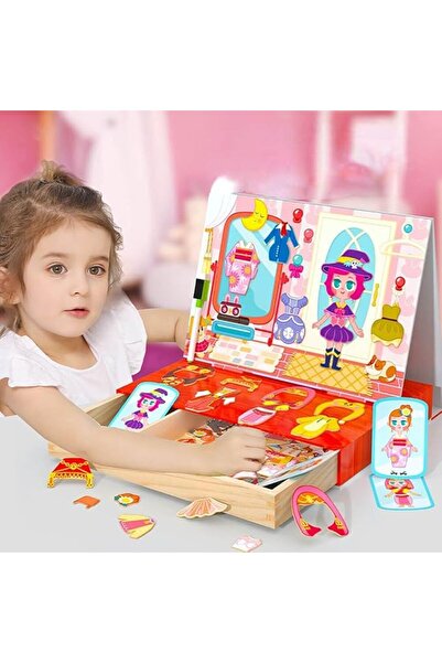 EDUTREE Magnetic Dress-Up Doll Toy – Montessori Princess Puzzle Board with Ou...