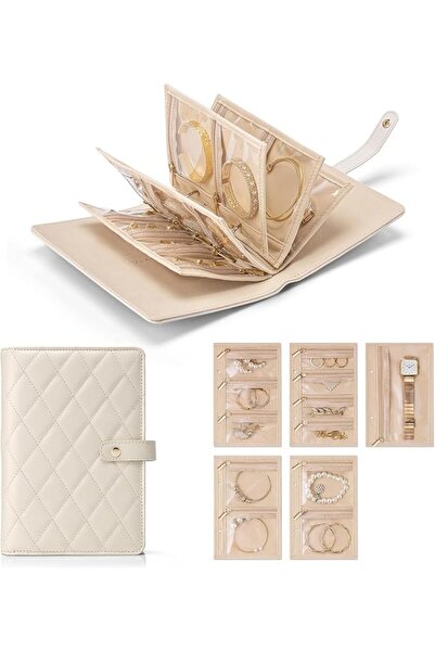 NALACAL Travel Jewelry Organizer Case, Transparent Jewelry Storage Book for R...