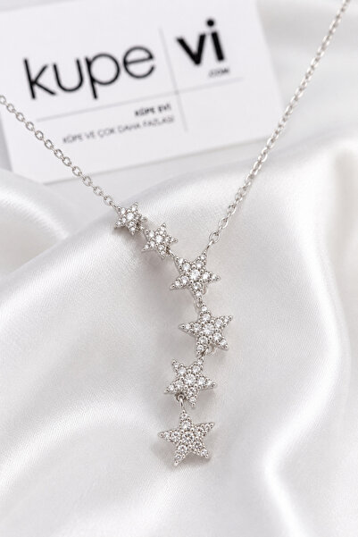 Küpevi Starry Zircon Stone Y Necklace - Stainless Steel Women's Necklace