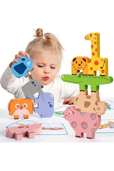 Alybrol Montessori Toys for 2 3 4 Year Old, 10pcs Wooden Animal Blocks Sortin...
