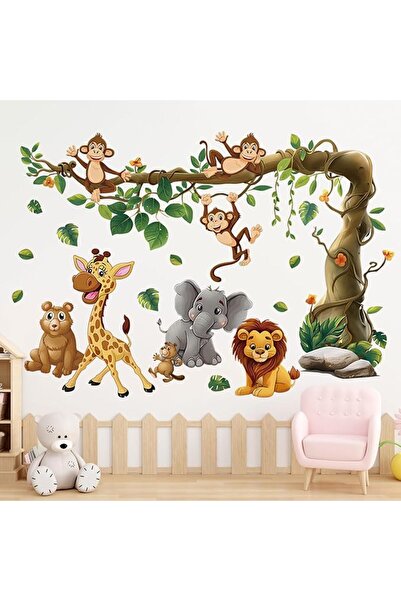 EXCEFORE Blue Watercolor Elephant Wall Decals, Sweet Dream Sticker with Moon ...