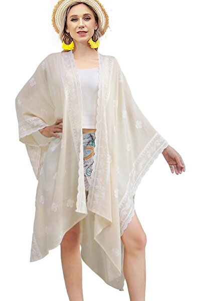 Irisette Women Swimsuit Cover Up Embroidery Print Cardigan Beach Dress Floral...
