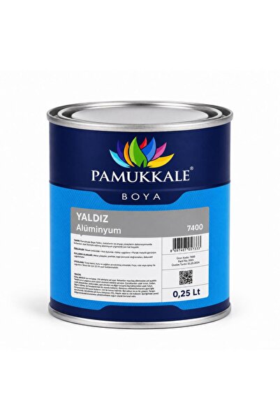 Pamukkale Yaldız Alüminyum Soba Boyası 200 Derece Isı Geçirmez 0.25 Lt