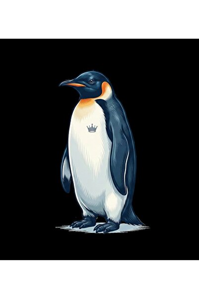 Generic Brand Women's T-Shirt Penguin Printed Crew Neck Short Sleeve Summer T-Shirt - Black