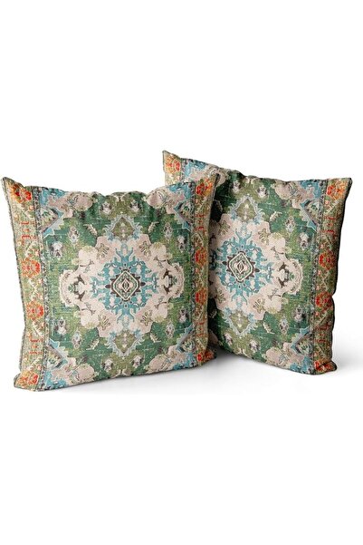 Generic Decorative Throw Pillow Covers, 45x45 cm, Set of 2, Boho Vintage Carp...