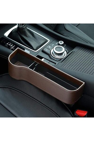 X SPRING Car Seat Gap Filler Organizer, Black Car Storage Box, PU Leather Mul...