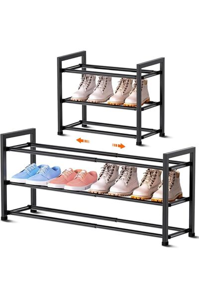 KASTWAVE Shoe Rack, 3-Tier Expandable Shoe Organizer for Closet, Adjustable 1...