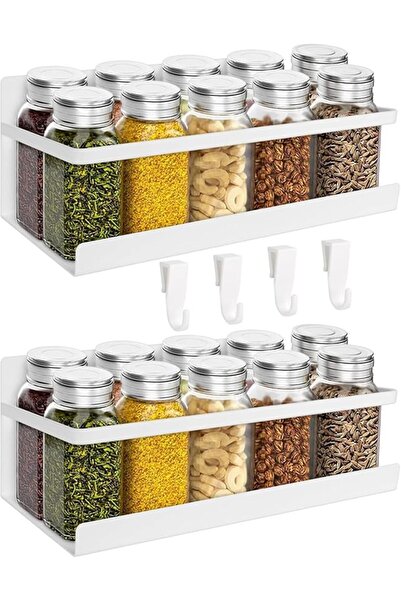 GENERAL Magnetic Spice Rack, 2 Pack Magnetic Shelf Fridge Organizer for Spice...