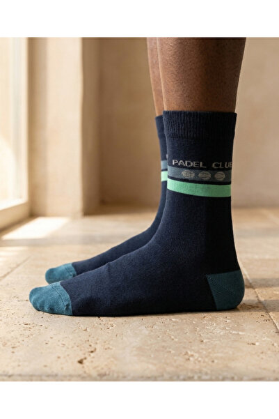 Katia&Bony Unisex Striped Padel Club Navy Blue Socks