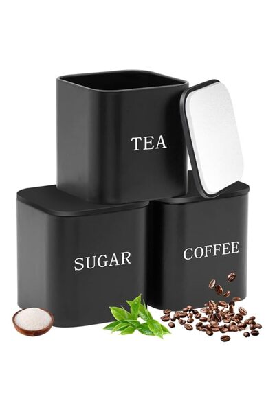 Generic 3 Pcs Storage Jars with Spoon Elegant Rectangle Storage Jar Classic T...