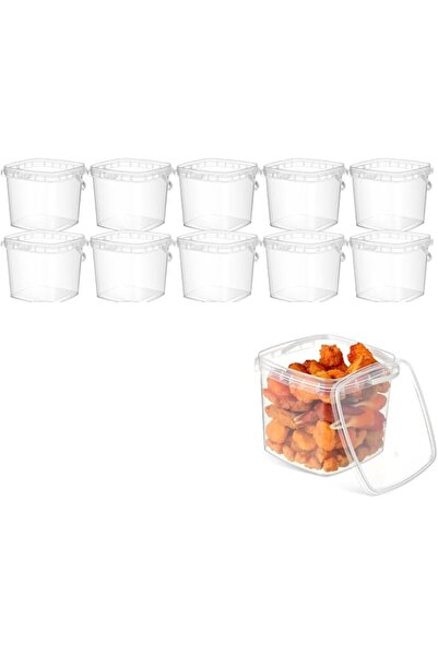 Generic Square Deli Containers, with Lids and Handle Clear Plastic Food Conta...