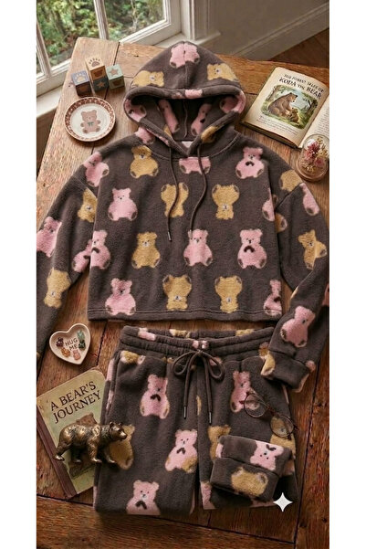 PEMBİŞ HOMEWEAR Supersoft Hooded Fleece Pajama Set