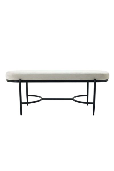 Sagebrook Home 48" Kinross Cream Velvet Bench