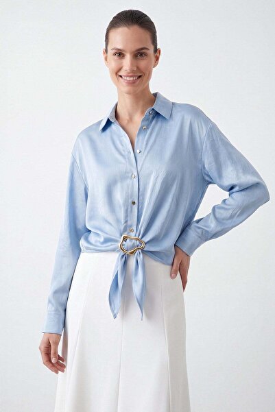 Puane Women's Buckle Detailed Shirt Blue 10795