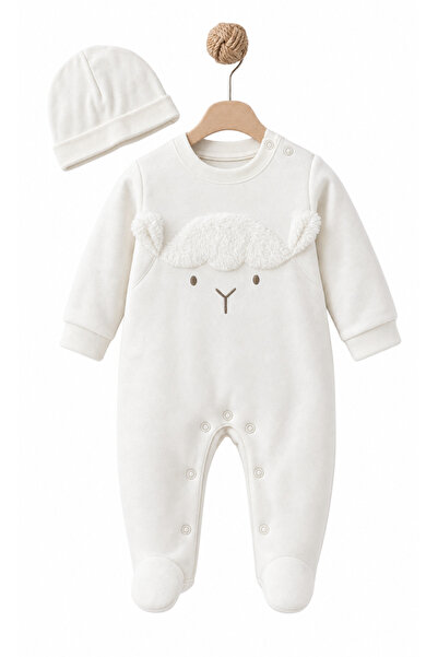 BabyCosy Organic Wear 100% Organic Cotton, Unisex Hat and Booties Set, Lamb D...