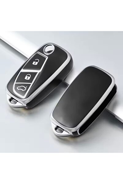 YıldızTuning Husă pentru chei Fiat 500 Negru-Argintiu