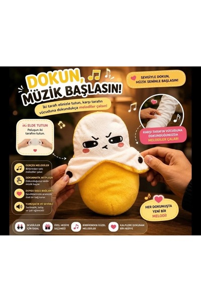 Tene dokununca Müzik çalan melodili peluş oyuncak & Ürün yanında süpriz hediye anahtarlık gönderilmektedir
