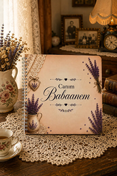 Canım Babaannem Anı ve Fotoğraf Albümü – Babaanneye Özel Hediye – 20x20 cm Spiralli – 50 Sayfa