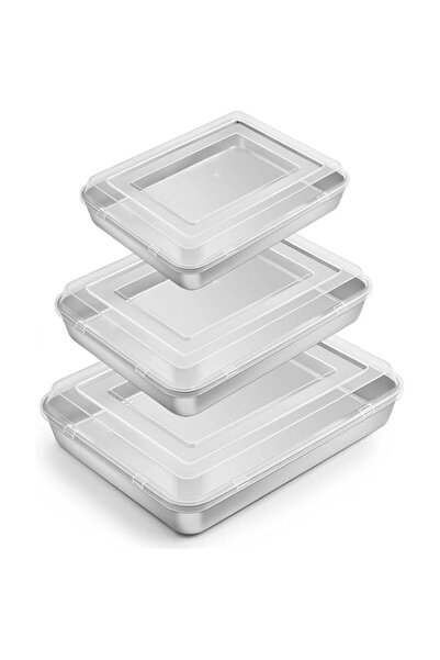 Generic EFar Baking Pan with Lid (32.9 cm, 25.9 cm, 23.9 cm), Rectangular Cak...