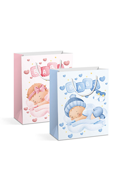 Alista Home Glossy paper gift bag, 26.5x12.7x33 cm, boy girl design, set of 1...