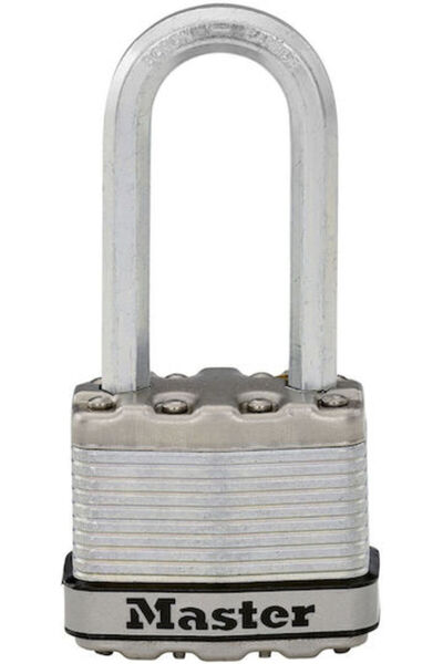 Master Lock Ατσάλινο Λουκέτο Επιμηκυμένο με Κλειδί 45mm Ασημί 16 τεμάχια Κωδι...