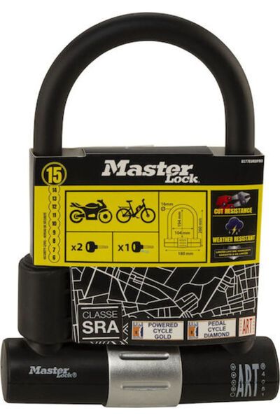 Master Lock Κλειδαριά μοτοσικλέτας τύπου δεσμού με διαστάσεις Μ22xΠ22εκ. Γκρι...