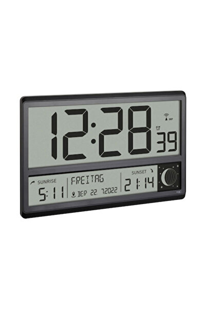 TFA Αθόρυβο Επιτραπέζιο Ψηφιακό Ρολόι LCD Πλαστικό Μαύρο 60.4524.01