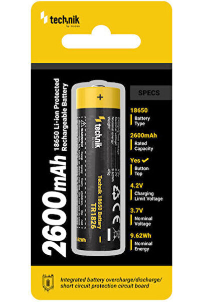 Technik Επαναφορτιζόμενη Μπαταρία 18650 Li-ion 2600mAh 3.7V 1 τεμάχιο