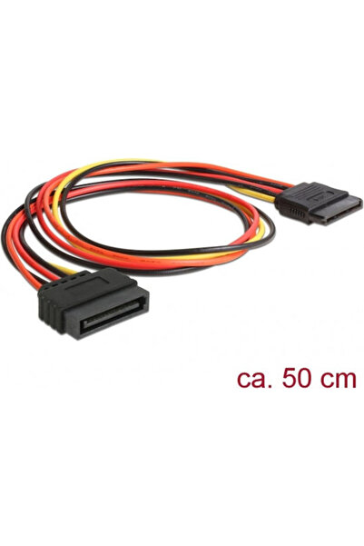 DELOCK Καλώδιο SATA 15 ακίδων - SATA 15 ακίδων 0,5μ Πολύχρωμο (60132)