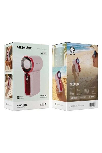 Green Lion Wind Lite Handheld Fan, 6 Speed Levels, 10000 RPM, Pink