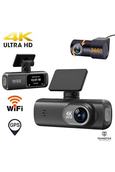 TehnoTek Cameră DVR auto UHD 4K, TehnoTek, 170 °   Unghi de filmare, Cameră d...