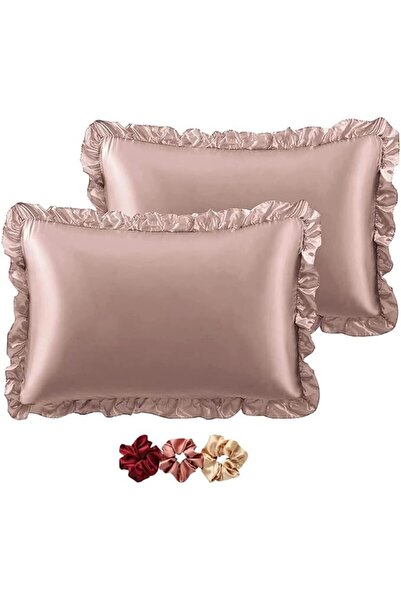 GOBE GO WELL Ruffle Satin Pillowcase for Hair and Skin, Standard Size Satin P...