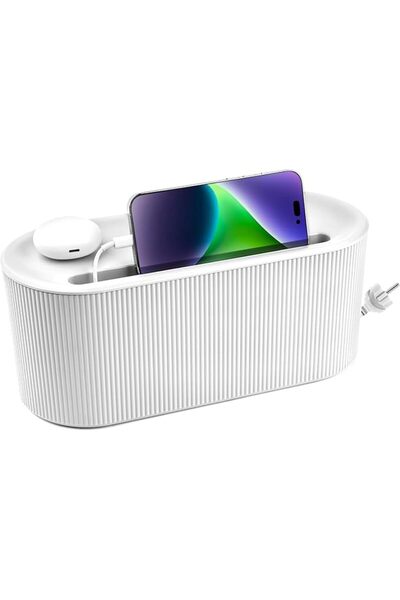 KASTWAVE Cable Management Box, Desk Cord Organizer with Groove Cover, Large P...