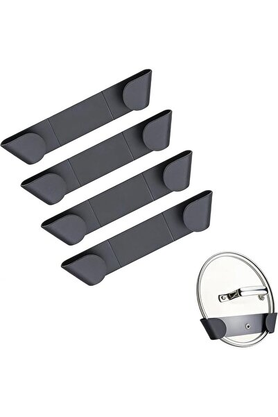 Duomama 4 Pack Self Adhesive Pot Lid Organizer Rack, No Drill Wall Mount Cook...