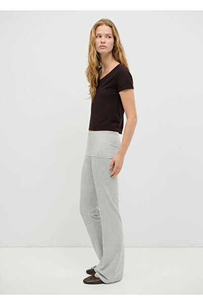 Mango Teen Beli kıvrık pantolon