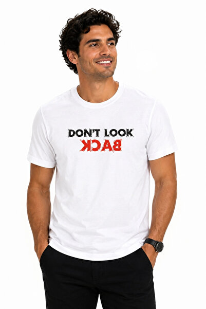 ETİFA Don'T Look Back Premium Unisex T-Shirt 100% Cotton Modern White Tee