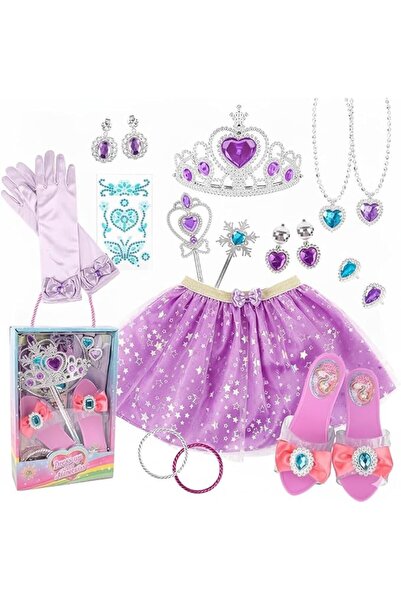 Generic Princess Dress Up Costume Set for Girls 3-6 Years, Tutu Skirt with Cr...