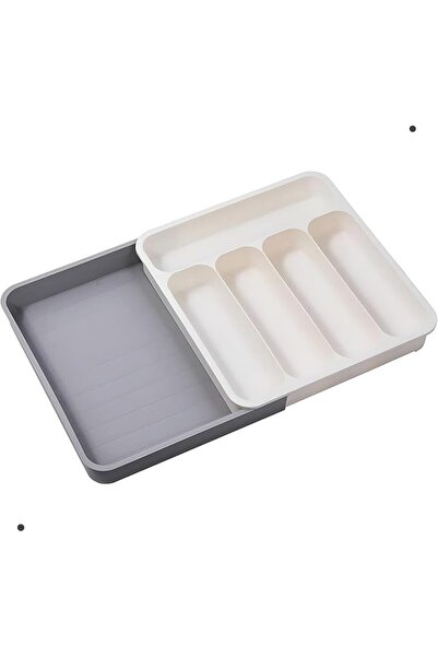 Aputue Kitchen Drawer Organizer, Portable Cutlery Tray Made of Sturdy PP Plas...