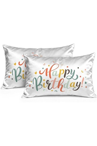 Generic Pillows Cases Colorful Birthday Confetti Anti Wrinkle Satin Pillowcas...