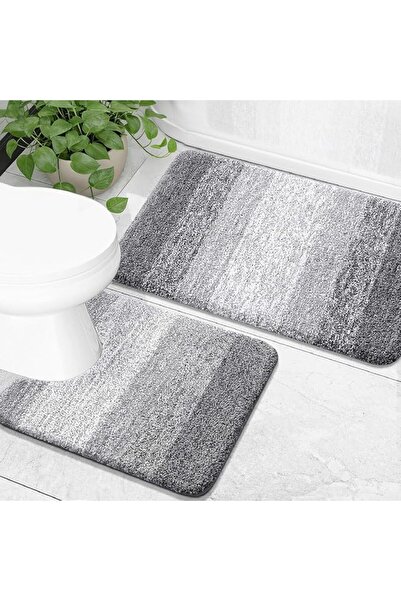 Winsoyya Bathroom Rugs Sets 3 Piece, Dark Gray Shaggy Chenille Bath Rug, Non ...