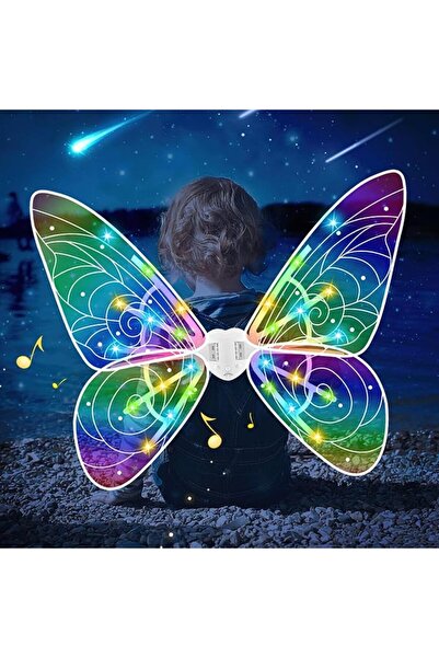 EXCEFORE Electric Fairy Wings for Girls, Light Up Moving Butterfly Wings with...