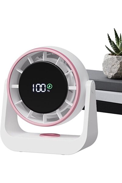 Morvena Picks Mini ventilator de birou cu display LED silențios reîncărcabil,...