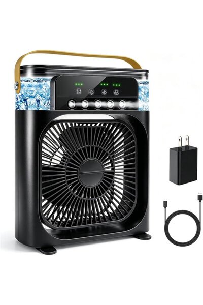 Morvena Picks Ventilator răcitor prin evaporare - 5 duze de pulverizare - 3 v...