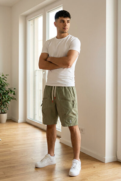 OEM Pantaloni scurti barbati casual cu buzunare si snur, 25915