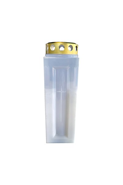 LCA Candela din Plastic cu Capac Anti-vant Felinar Alb, 90 Ore