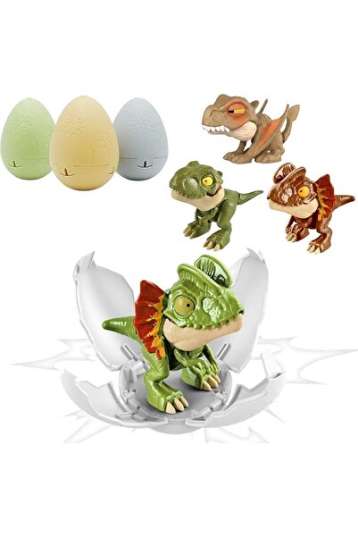 TERRIFI 3 Pack Drop to Hatch Dinosaur Eggs, Reusable Smash Open Plastic Dinos...