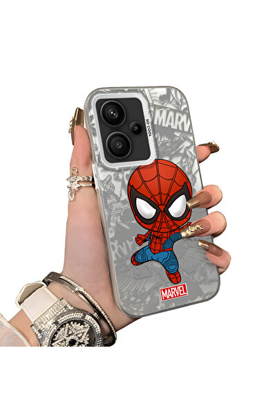 Hontinga Redmi Note 13 Pro Plus 5G Uyumlu Spider Man Desenli Silikon Kenar Se...