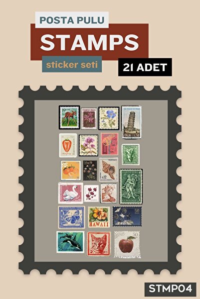 postercraft Set retro naljepnica sa poštanskim markicama - 21 gotova naljepni...