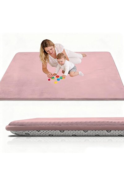 GENERAL Large Nursery Carpets 160 x 200 cm Brown Memory Foam Play Mat for Bab...